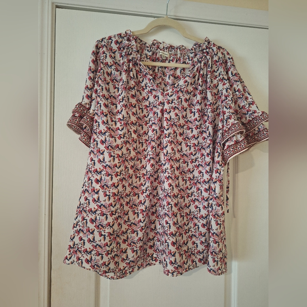 Womens Floral Print Women's Blouse Max Studio 2X